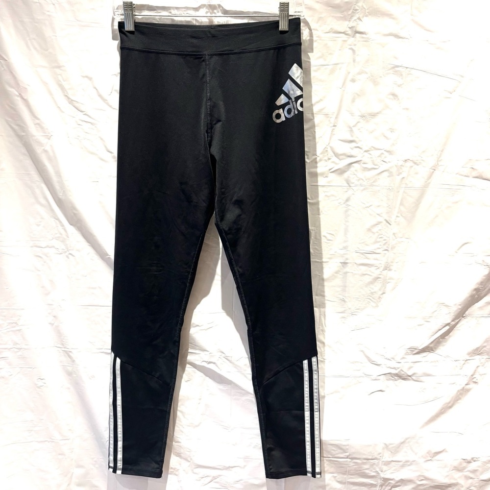 NWOT Adidas Black Silver Reflective Leggings Girls SZ XL 14 /16 - Picture 12 of 12